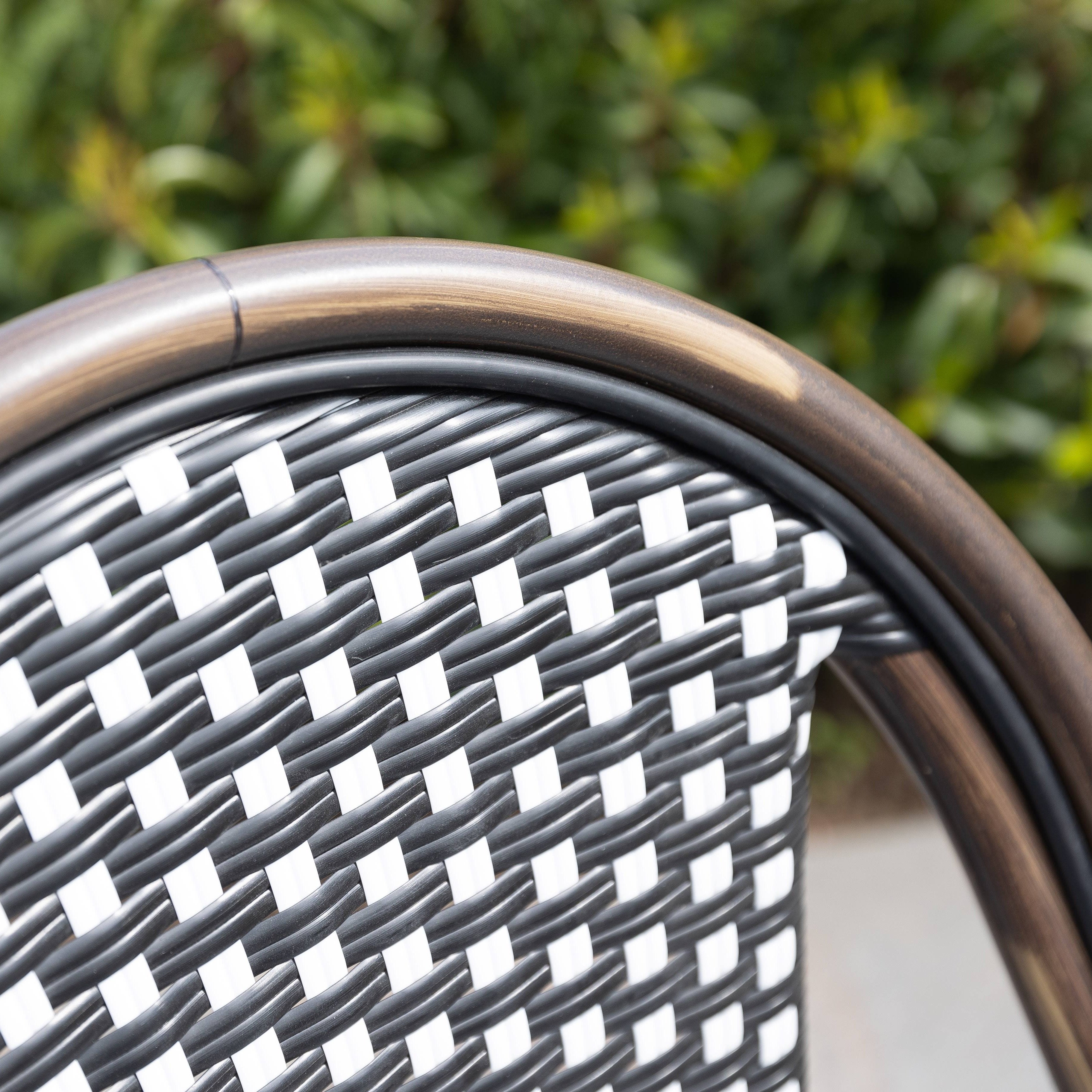 French Bistro Style Aluminium Frame Dining Chair Commercial Furniture