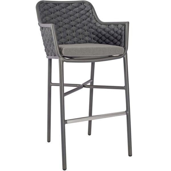 Outdoor Bar Stool Grey Weave Polypropylene Commercial Furniture