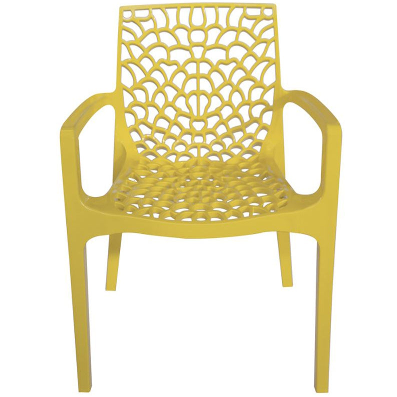Outdoor Colourful Polypropylene Arm Chair Lattice Design Commercial Furniture