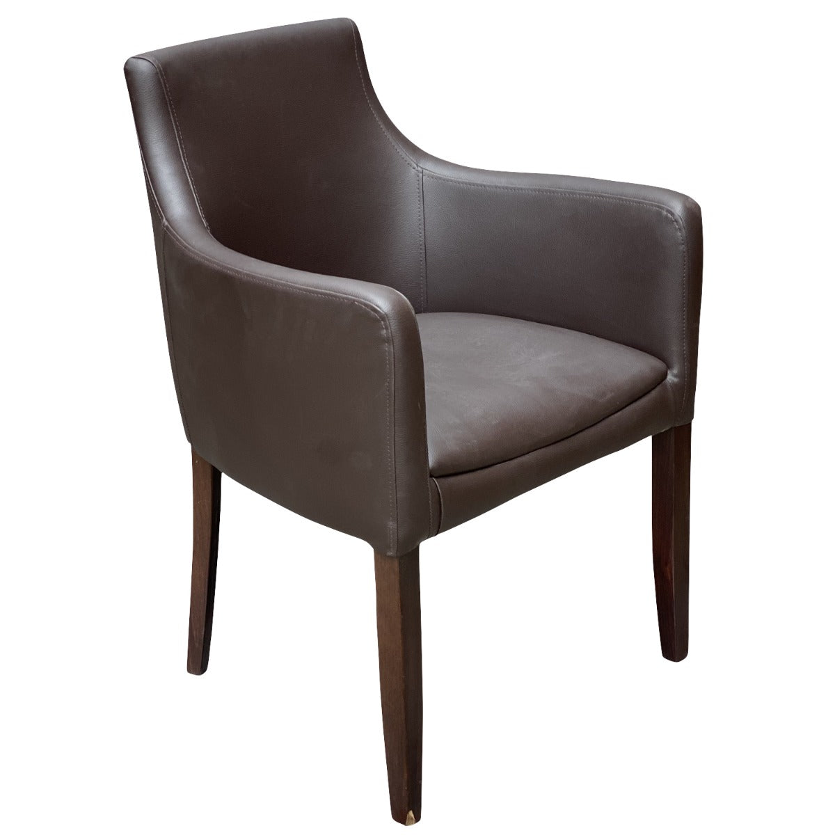 Brown Faux leather carver chair. Dining chair, tub chair, brown leather carvery chair, carver chair