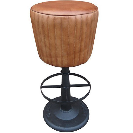 Industrial Bar Stool Leather Seat Commercial Furniture