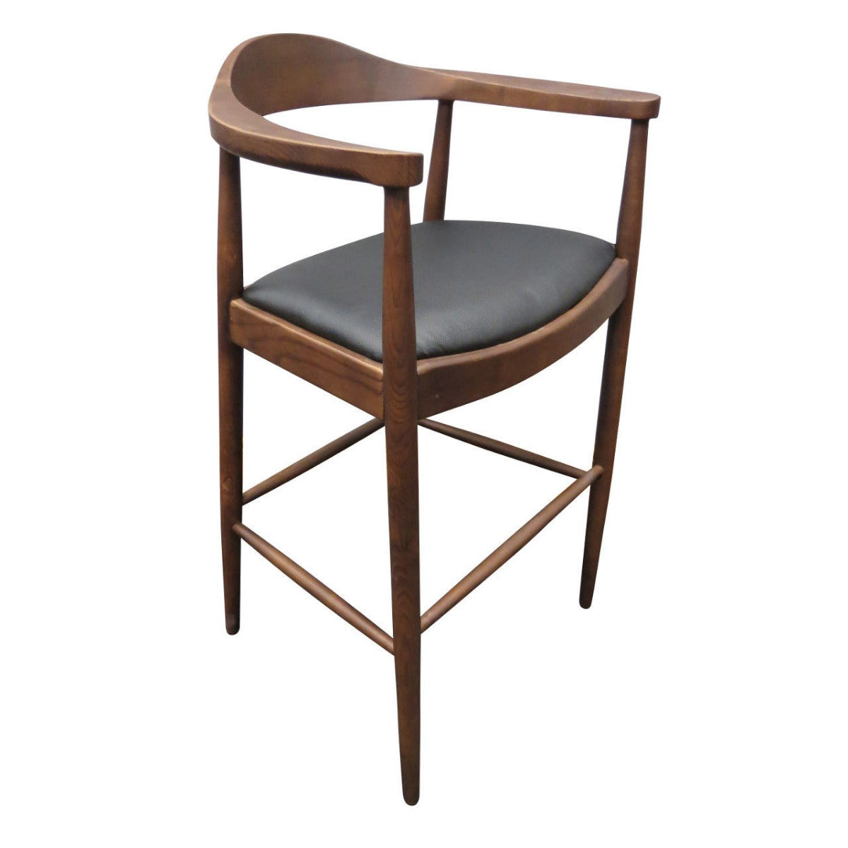 Wooden Semi Upholstered Bar Stool for Pubs Commercial Furniture