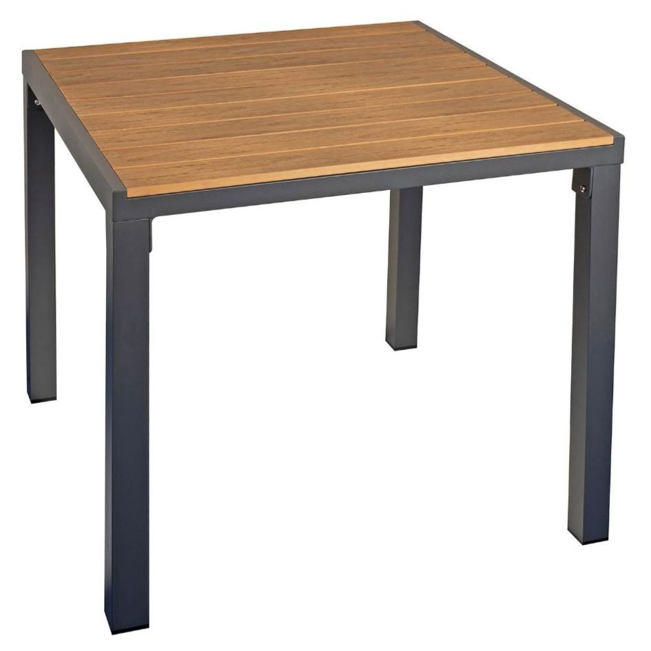 Outdoor Aluminium Anthracite ad Wood Table Commercial furniture