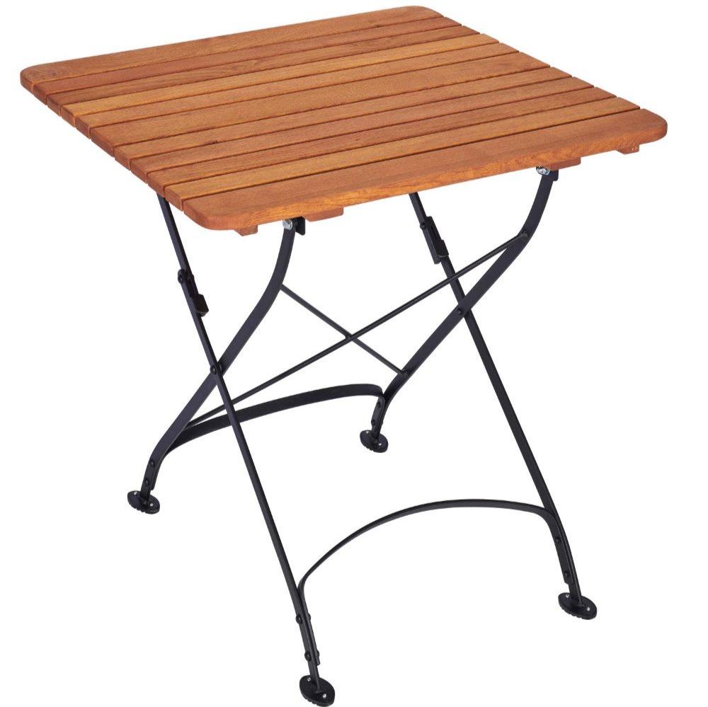 Wooden Foldable Table with metal legs for outdoor use. Commercial Furniture