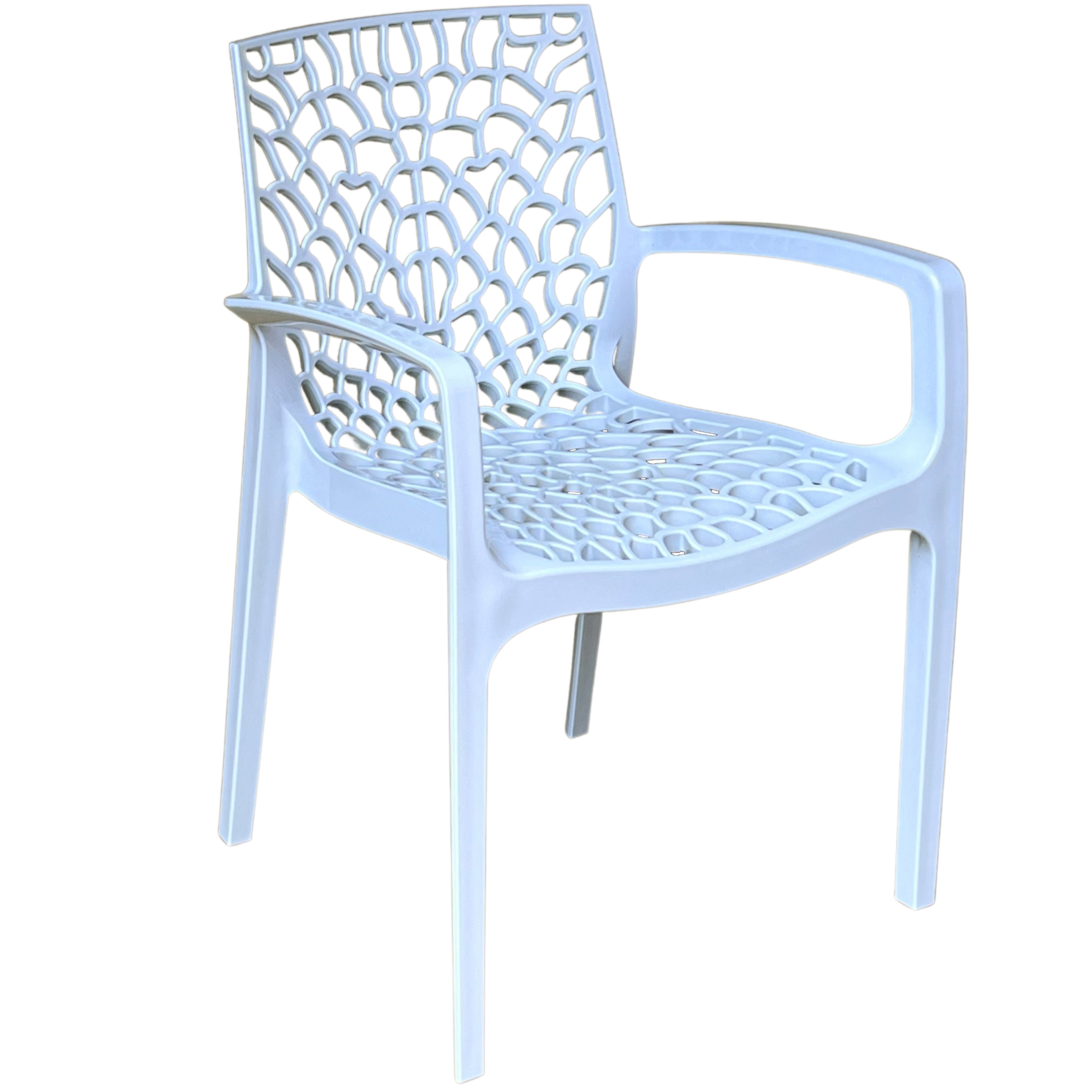 Outdoor Colourful Polypropylene Arm Chair Lattice Design  Commercial Furniture