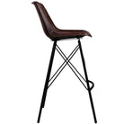 Industrial Bar stool Ribbed Leather