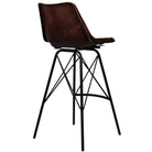 Industrial Bar stool Ribbed Leather