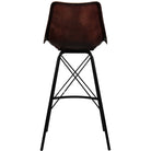 Industrial Bar stool Ribbed Leather