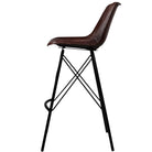 Industrial Bar stool Ribbed Leather