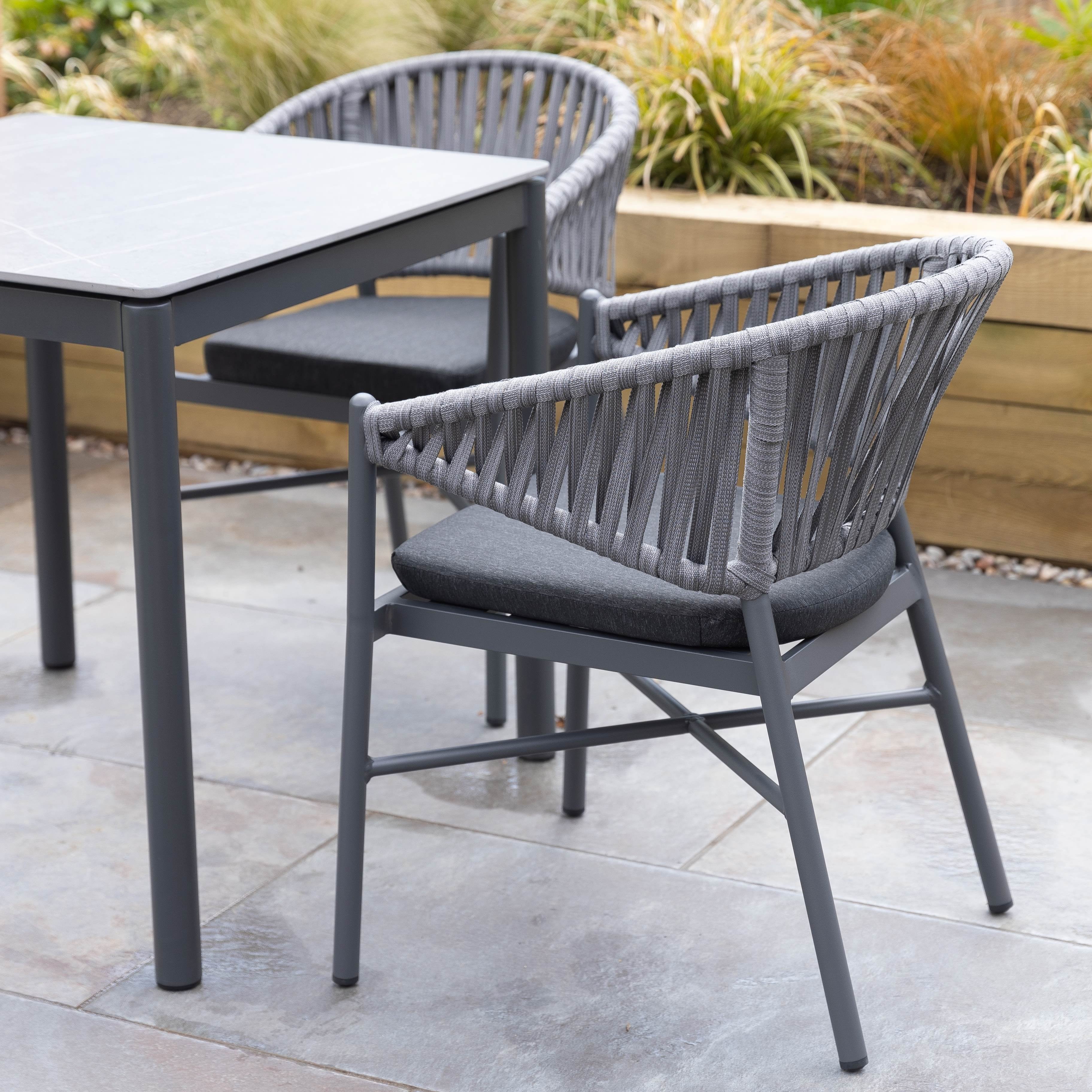 Outdoor Bar Stool Grey Weave Polypropylene Commercial Furniture