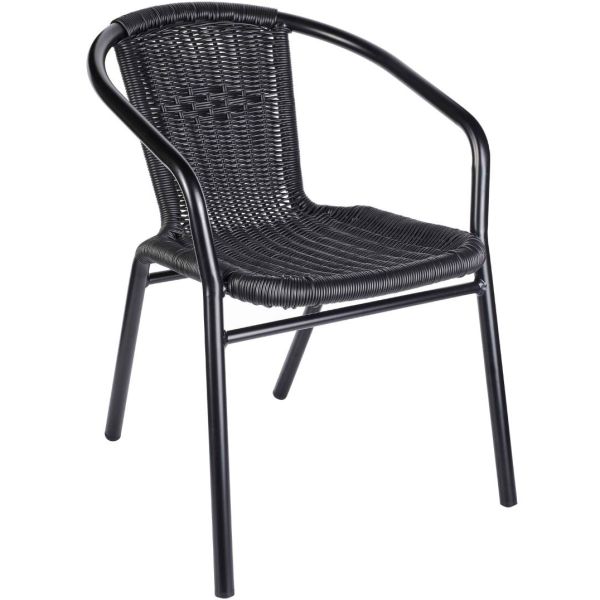 Black wicker outdoor chair commercial furniture