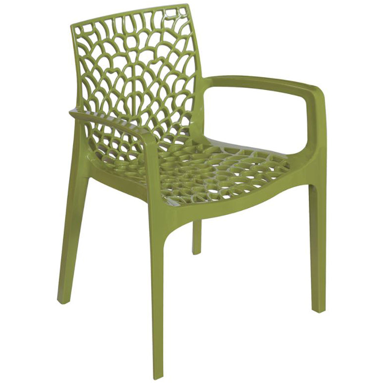 Outdoor Colourful Polypropylene Arm Chair Lattice Design  Commercial Furniture