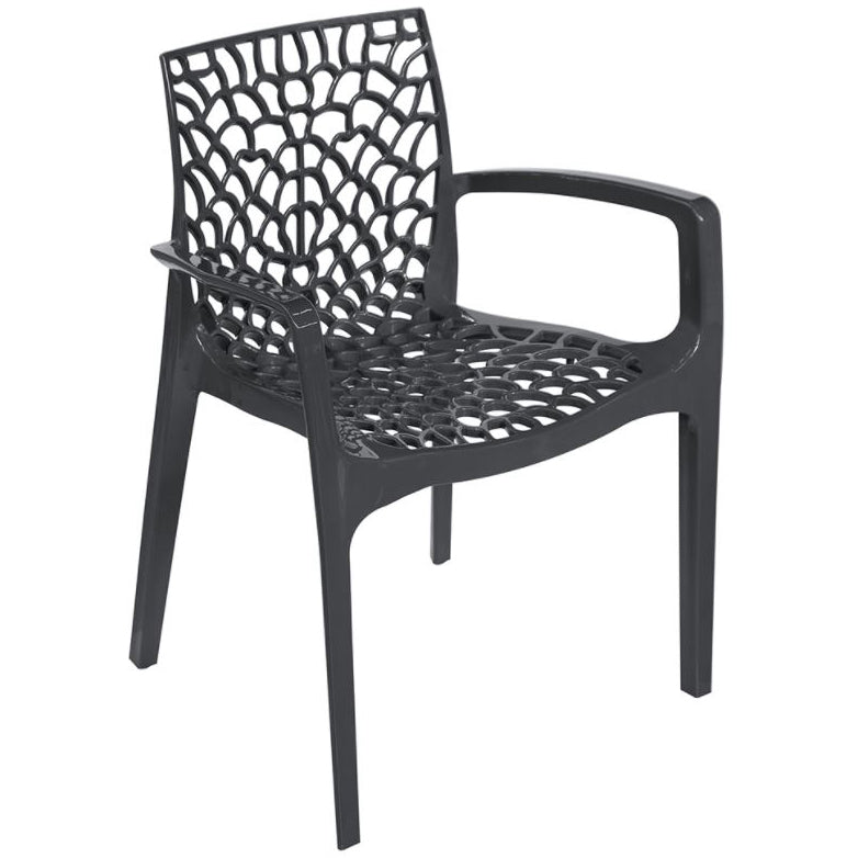 Outdoor Colourful Polypropylene Arm Chair Lattice Design  Commercial Furniture