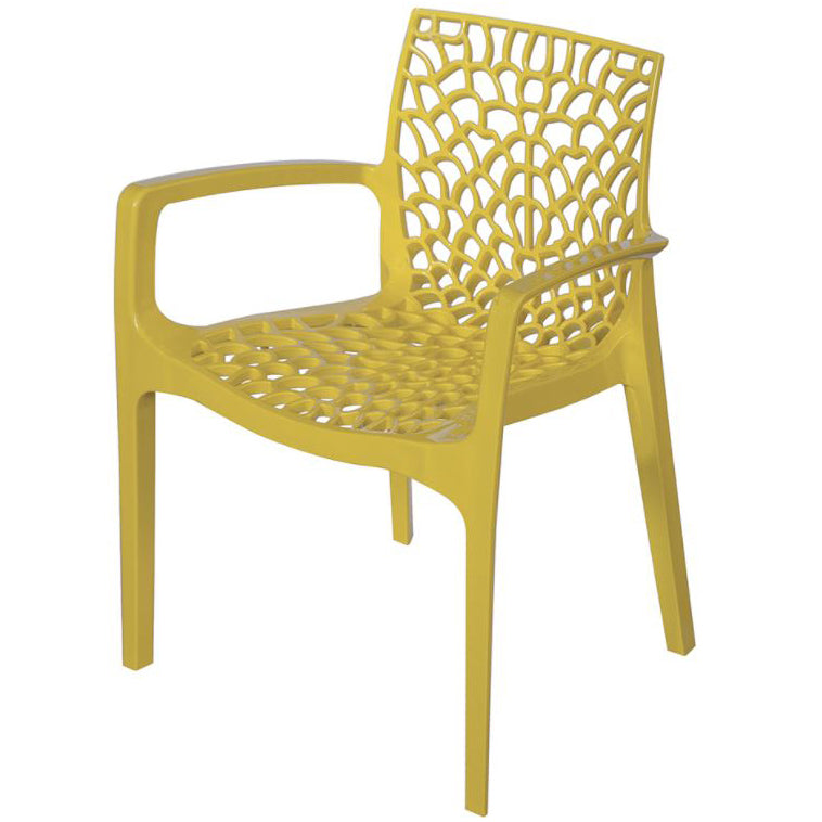 Outdoor Colourful Polypropylene Arm Chair Lattice Design  Commercial Furniture