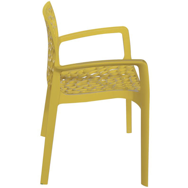 Outdoor Colourful Polypropylene Arm Chair Lattice Design  Commercial Furniture