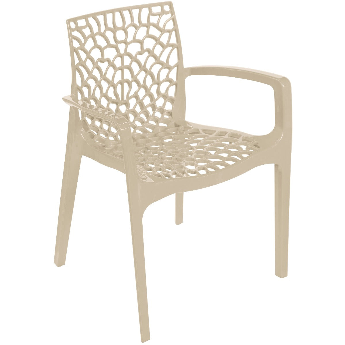 Outdoor Colourful Polypropylene Arm Chair Lattice Design  Commercial Furniture