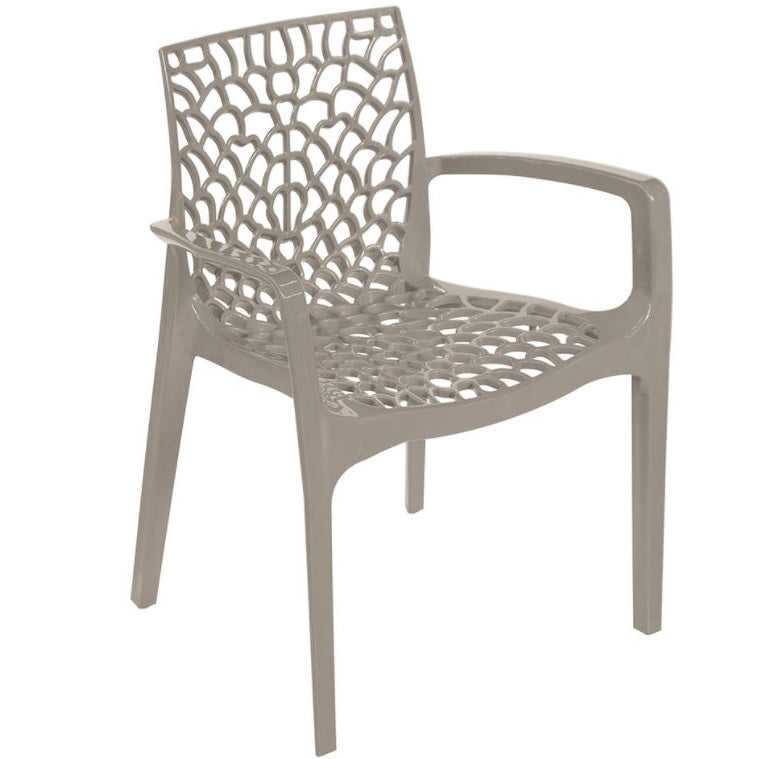 Outdoor Colourful Polypropylene Arm Chair Lattice Design  Commercial Furniture