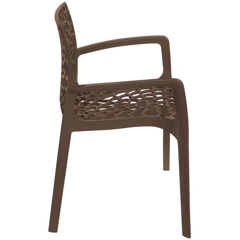 Outdoor Colourful Polypropylene Arm Chair Lattice Design  Commercial Furniture