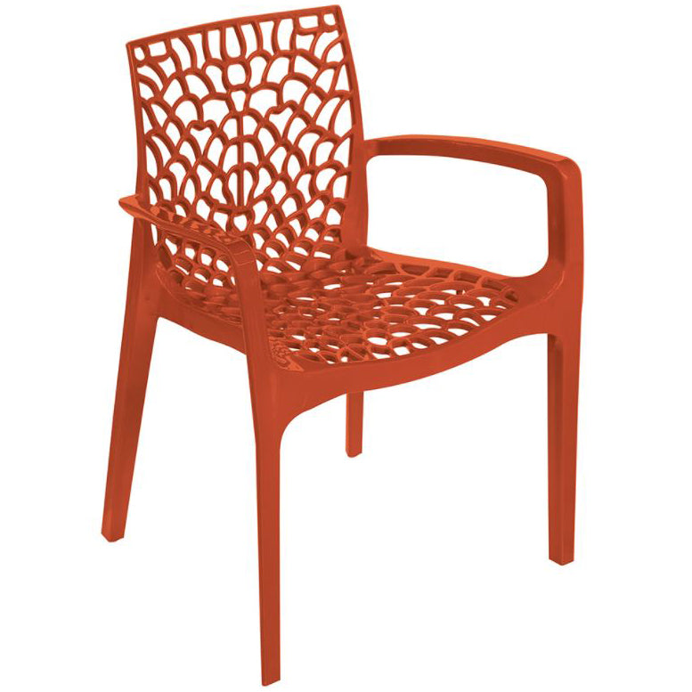 Outdoor Colourful Polypropylene Arm Chair Lattice Design  Commercial Furniture