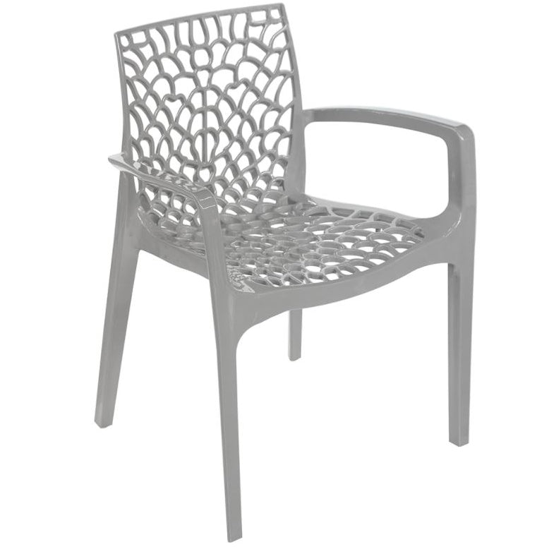 Outdoor Colourful Polypropylene Arm Chair Lattice Design  Commercial Furniture