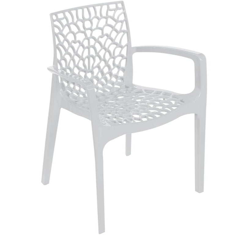 Outdoor Colourful Polypropylene Arm Chair Lattice Design  Commercial Furniture