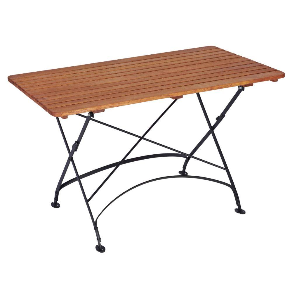 Outdoor Foldable Wooden table Metal legs Commercial furniture